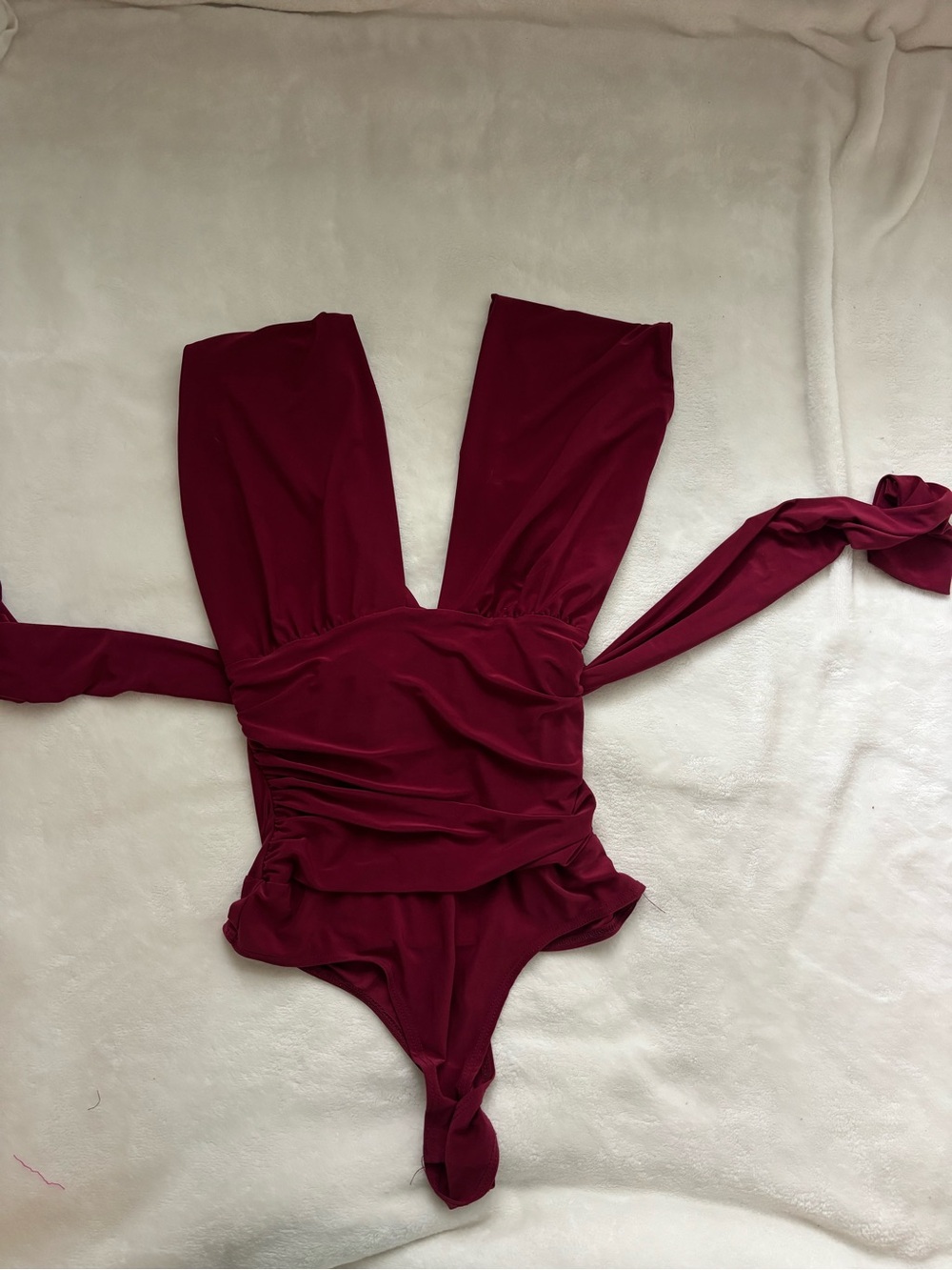 Windsor Burgundy Tie-Detail One-Piece